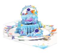 Space Cake Pop Up Happy Birthday Greeting Card, love Gift for Adults and Kids with Blank Note Card & Envelope, Foldable Celebration Cards for Daughter, Son, Mom, Dad, Friend, Children