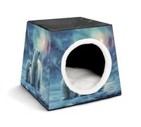 Space Capsule Pet House - Oxford Fabric Pet House for Cats, Dogs, Guinea Pigs and Small Pets, Family and Travel, 13.8 "x 13.8" X 11.8"