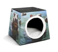 Space Capsule Pet House - Oxford Fabric Pet House for Cats, Dogs, Guinea Pigs and Small Pets, Family and Travel, 13.8 "x 13.8" X 11.8"