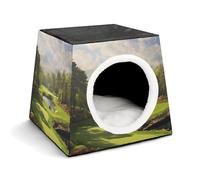 Space Capsule Pet House - Oxford Fabric Pet House for Cats, Dogs, Guinea Pigs and Small Pets, Family and Travel, 13.8 "x 13.8" X 11.8"