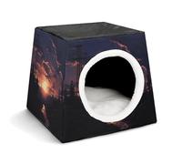 Space Capsule Pet House - Oxford Fabric Pet House for Cats, Dogs, Guinea Pigs and Small Pets, Family and Travel, 13.8 "x 13.8" X 11.8"