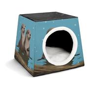 Space Capsule Pet House - Oxford Fabric Pet House for Cats, Dogs, Guinea Pigs and Small Pets, Family and Travel, 13.8 "x 13.8" X 11.8"