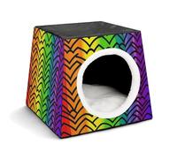 Space Capsule Pet House - Oxford Fabric Pet House for Cats, Dogs, Guinea Pigs and Small Pets, Family and Travel, 13.8 "x 13.8" X 11.8"