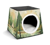 Space Capsule Pet House - Oxford Fabric Pet House for Cats, Dogs, Guinea Pigs and Small Pets, Family and Travel, 13.8 "x 13.8" X 11.8"