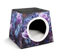 Space Capsule Pet House - Oxford Fabric Pet House for Cats, Dogs, Guinea Pigs and Small Pets, Family and Travel, 13.8 "x 13.8" X 11.8"