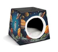 Space Capsule Pet House - Oxford Fabric Pet House for Cats, Dogs, Guinea Pigs and Small Pets, Family and Travel, 13.8 "x 13.8" X 11.8"