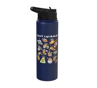 Space Capybaras Cute Astronaut Capybara Cartoon Stainless Steel Insulated Water Bottle