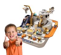Space Car Adventure Toy - Educational Track Game | Puzzle Race Track Set with 3 Mini Cars and Astronaut, Space Breakthrough Adventure, Mechanical Link No Battery Toy, for Kids Boys Girls Age 3 Years