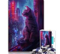 Space Cat 1000 Piece Jigsaw Puzzles for Adults Gifts,Decompressing Intellectual Educational Toy Birthday Present,Gifts,Wall Art 38x26cm