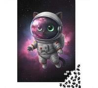 Space Cat Astronaut-4 1000 Piece Jigsaw Puzzle for Weekend Fun, 52x38cm/1000pcs