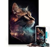 Space Cat Celestial Star 1000 Pieces Jigsaw Puzzles for Teenagers Memory Upgrade Casual Relax Sharp Cut Art Display (50x75cm)