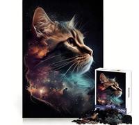 Space Cat Celestial Star Jigsaw Puzzles 1000 Pieces for Teenagers Logic Game Warm Time Precise Cut Art Collection Piece (38x52cm)