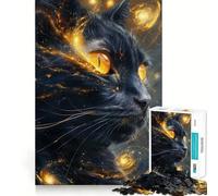 Space Cat Galaxy Jigsaw 1000 Pieces for Teenagers Strengthen Memory Relaxing Fun Smooth Edge Santa Wish List (38x52cm)