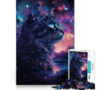 Space Cat Galaxy Jigsaw Puzzle 1000 Piece for Adults Think Smart Toy Family Joy Accurate Cut Fine Art Piece (38x26cm)