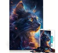 Space Cat Galaxy Jigsaw Puzzles 1000 Piece for Teenagers Fine Logic Toy Easy Leisure Neat Edge Festival Gift (38x26cm)
