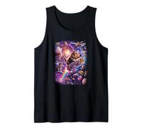 Space Cat, Galaxy Pizza Laser Cat Tank Top