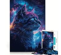 Space Cat Galaxy Puzzles for Adults 1000 Puzzles Strengthen Memory Anxiety Relief Smooth Edge Warm Surprise (38x52cm)