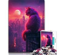 Space Cat Jigsaw Puzzles for Adults 1000 Piece Puzzle,Challenging Game And Family Play for Is Ideal As A Gift for The Whole Family 38x26cm