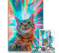 Space Cat Jigsaw Puzzles for Adults Teenagers Jigsaws Puzzle,for Educational Game Challenge Toy Unique Home Decor And Gifts 38x26cm