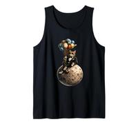 Space Cat Moon Tuxedo Funny Cat Lover Tank Top