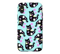 Space Cat Pattern Cute Galaxy Art Design Case for iPhone X/XS
