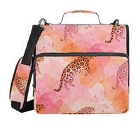 Space Cat & Planet 3 Ringing 1.5 inch Zippered Binder Bag with Shoulder Strap Laege Capacity School Binders Organizer for Middle School