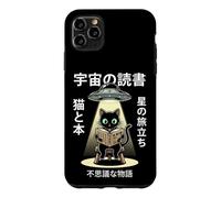 Space Cat Reading Book UFO Alien Design Case for iPhone 11 Pro Max