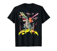 Space Cat Riding T-Rex Laser Eyes Space Crazy Cat Lover T-Shirt