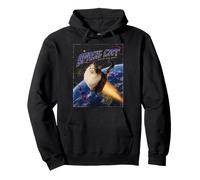 Space Cat Y2K Rocket Kitten Blasting Off Retro Design Pullover Hoodie