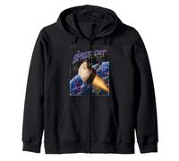 Space Cat Y2K Rocket Kitten Blasting Off Retro Design Zip Hoodie