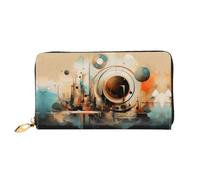 Space celestial bodies print Wallet for Travel, Leather Wallet with Zipper