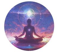 Space Challenger 68 Piece Round Puzzle Meditation Astronomical Object Animal Shape All Ages Educational Puzzle Creative Challenge Gift for Families Home Decor Inspiration 68 PCS