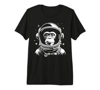 Space Chimp in Astronaut Suit and Helmet - Monkey Lovers Premium T-Shirt