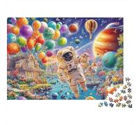 Space Christmas Jigsaw Puzzles for Adults 1000 Piece Astronaut with Balloons Puzzle Challenging Game for The Whole for Women, Gifts for Men Home Decoration Puzzle 70x50cm/1000pcs