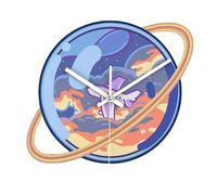 Space Clock Outdoor Clocks for the Garden - Planet Round Wall Silent Non Ticking Art Painting for Bedroom Living Room School Home Decor Kitchen Accessories 2012