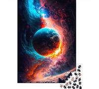Space Clouds 1000-Piece Puzzle for Adults, 38x26cm/1000pcs, for A Quiet Evening Project at Home; White Cardboard for Cleaner Sorting