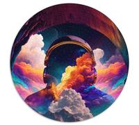 Space Clouds Colorful Adult Jigsaw Puzzles 1000 Pieces 1000 Piece Round Puzzle Colorful Home Decor & Interactive Family Game, (Size 67.5x67.5cm)