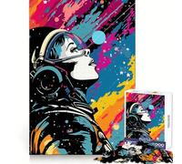 Space Collage Pop Art 1000-piece Puzzle for Teenagers Mind Exercise Toy Mind Calm Design Assembly Cherished Gift (38x26cm)
