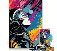 Space Collage Pop Art Jigsaw Puzzles 1000 Pieces for Teenagers Logic Game Warm Time Precise Cut Art Collection Piece (50x75cm)