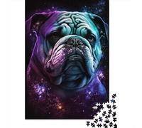 Space Colour Bulldog 1000 Pieces Puzzles Paper Puzzle for Teenager Funny Jigsaw Puzzles 1000pcs (38x26cm)