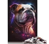 Space Colour Bulldog Puzzle Educational Games Family Activities Premium Cardboard Jigsaw Puzzle for Women Men 1000pcs (75x50cm)