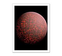 Space Concept Illustration Planet Earth Early Formation Artwork Framed Wall Art Print 18X24 Inch