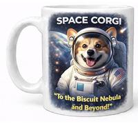 Space Corgi to The Biscuit Nebula and Beyond Funny Dog Coffee Cup Gift Mug