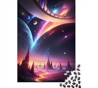 Space Corridor Planet Jigsaw Puzzle Adult 500 Pieces Classic Puzzle Wooden Jigsaw Puzzle Wall Art Unique Toys Gift 500pcs (52x38cm)