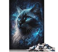 Space Cosmic Cat 1000 Piece Jigsaw Puzzle Family Fun Jigsaws for Adults And Challenging Game,stress Relief Games And Unique Gifts 1000pcs (75x50cm)