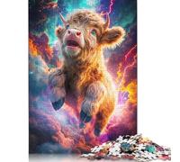 Space Cow Jigsaw Puzzles Puzzle for Adults Kids. 1000 Pieces Whimsical Challenge Toy Educational Games Home Decoration for Adults& Kids Age 14 Years Up 1000pcs (40x28cm)