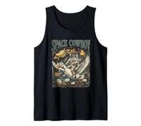 Space Cowboy Astronaut Riding Goose Funny Retro Galaxy Tank Top