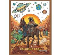 Space Cowboy Coloring Book: Sci-Fi Galactic Frontiers, Robotic Horses, and Alien Adventures on Mars - Retro Western Space Astronaut Line Art for Adults and Teens