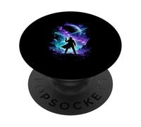 Space Cowboy Sci Fi Silhouette Galactic Western Art PopSockets Adhesive PopGrip