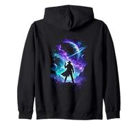 Space Cowboy Sci Fi Silhouette Galactic Western Art Zip Hoodie